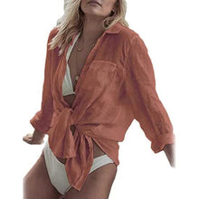 Load image into Gallery viewer, Women's Long Sleeve Beach Shirt Blouse
