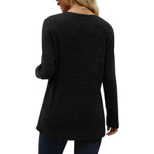 Load image into Gallery viewer, Women's Long Sleeve Crew Neck Tunic Tops Buttons Side
