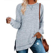 Load image into Gallery viewer, Women's Long Sleeve Loose Casual Autumn Pullover Side Slit Tunic Top
