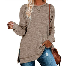 Load image into Gallery viewer, Women's Long Sleeve Loose Casual Autumn Pullover Side Slit Tunic Top
