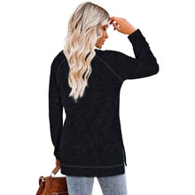 Load image into Gallery viewer, Women's Long Sleeve Loose Casual Autumn Pullover Side Slit Tunic Top

