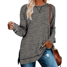 Load image into Gallery viewer, Women's Long Sleeve Loose Casual Autumn Pullover Side Slit Tunic Top
