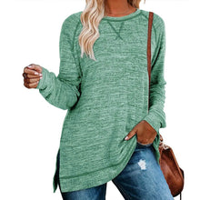 Load image into Gallery viewer, Women's Long Sleeve Loose Casual Autumn Pullover Side Slit Tunic Top
