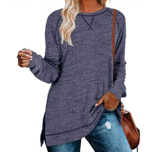Load image into Gallery viewer, Women's Long Sleeve Loose Casual Autumn Pullover Side Slit Tunic Top
