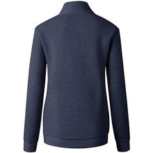Load image into Gallery viewer, Women's Long Sleeve V Neck Button Quilted Patchwork Pullover Sweatshirt Tops
