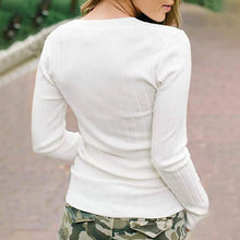 Load image into Gallery viewer, Women's Long Sleeve V Neck Ribbed Button Knit Sweater

