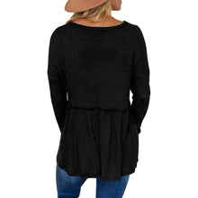 Load image into Gallery viewer, Women's Long Sleeve V Neck Ruffle Babydoll Tunic Tops
