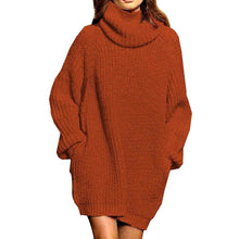 Load image into Gallery viewer, Women's Loose Turtleneck Oversize Long Pullover Sweater Dress
