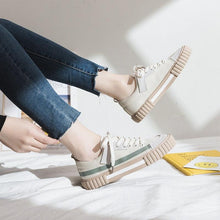 Load image into Gallery viewer, Womens New Spring Fashion Canvas Casual Flats Striped Vulcanize Fashion Style Sneakers Low-Cut Trainers Canvas Flat Sneakers Casual Slip On Canvas Comfortable Design
