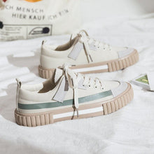 Load image into Gallery viewer, Womens New Spring Fashion Canvas Casual Flats Striped Vulcanize Fashion Style Sneakers Low-Cut Trainers Canvas Flat Sneakers Casual Slip On Canvas Comfortable Design
