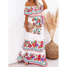 Load image into Gallery viewer, Women's Off Shoulder Print Dress
