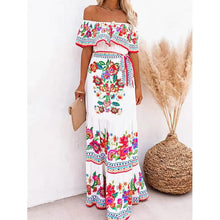 Load image into Gallery viewer, Women's Off Shoulder Print Dress
