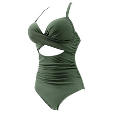 Load image into Gallery viewer, Women's One Piece High Waist Swimwear Tummy Control Cutout
