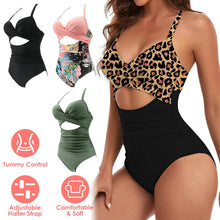 Load image into Gallery viewer, Women's One Piece High Waist Swimwear Tummy Control Cutout
