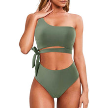 Load image into Gallery viewer, Women's One Shoulder High Waist Bikini
