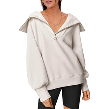Load image into Gallery viewer, Womens Oversized Half Zip Pullover Sweatshirts Hoodie
