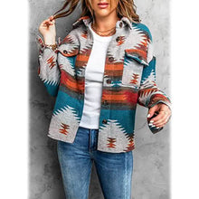 Load image into Gallery viewer, Women's Plaid Long Sleeve Button Down Collar Coat
