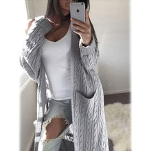 Load image into Gallery viewer, Women's Pocket Knitted Cardigan Sweater
