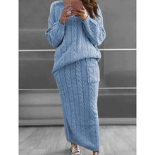 Load image into Gallery viewer, Women's Pocket Knitted Patchwork Solid Casual Long Sleeve Loose Sweater

