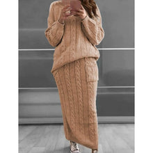 Load image into Gallery viewer, Women's Pocket Knitted Patchwork Solid Casual Long Sleeve Loose Sweater

