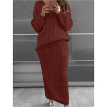 Load image into Gallery viewer, Women's Pocket Knitted Patchwork Solid Casual Long Sleeve Loose Sweater
