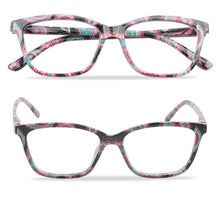 Load image into Gallery viewer, Womens Pocket Printed Reading Glasses With Matching Pouch Spring Hinge Presbyopic Reading Glasses For Women Anti Eyestrain Computer Reading TV Glasses Stylish Frame+1.0 To 4.0
