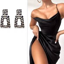 Load image into Gallery viewer, Women's Rhinestone Rectangle Drop Earrings
