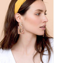 Load image into Gallery viewer, Women's Rhinestone Rectangle Drop Earrings
