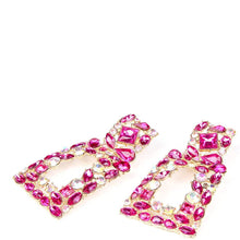 Load image into Gallery viewer, Women's Rhinestone Rectangle Drop Earrings

