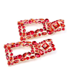 Load image into Gallery viewer, Women's Rhinestone Rectangle Drop Earrings

