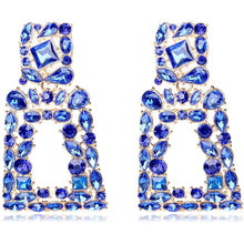 Load image into Gallery viewer, Women's Rhinestone Rectangle Drop Earrings
