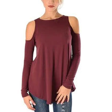 Load image into Gallery viewer, Women's Ribbed Cold-Shoulder Long-Sleeve Top - Assorted Sizes
