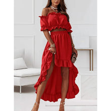 Load image into Gallery viewer, Women's Sexy Boho Solid Color Casual Dress Two Piece
