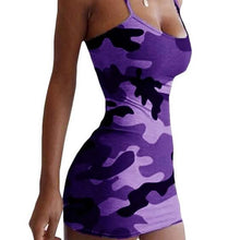 Load image into Gallery viewer, Women's Sexy Sleeveless Camouflage Mini Dress
