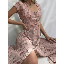 Load image into Gallery viewer, Women's Shift Short Sleeve Floral Print Dress
