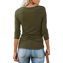 Load image into Gallery viewer, Women's Short/Long Sleeve Henley Button up T Shirt Casual Basic Tops Blouse
