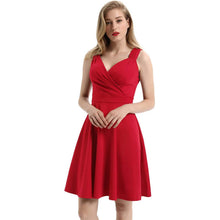 Load image into Gallery viewer, Women's Sleeveless Wrap V-Neck A-line Bridesmaid Cocktail Party Dress
