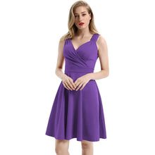 Load image into Gallery viewer, Women's Sleeveless Wrap V-Neck A-line Bridesmaid Cocktail Party Dress
