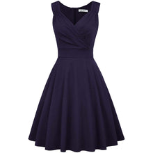 Load image into Gallery viewer, Women's Sleeveless Wrap V-Neck A-line Bridesmaid Cocktail Party Dress
