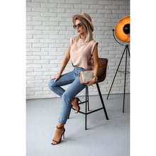 Load image into Gallery viewer, Women's Solid Color Patchwork Stand Collar Top
