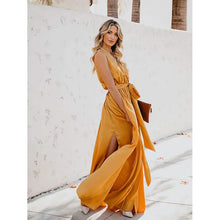 Load image into Gallery viewer, Women's Solid Color Slit Tie Maxi Dress
