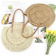 Load image into Gallery viewer, Women's Straw Tote Bag Boho Style
