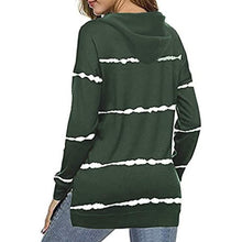 Load image into Gallery viewer, Women's Striped Printed Long Sleeve Drawstring Pullover Hoodie
