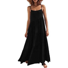 Load image into Gallery viewer, Women's Summer Casual Loose Sleeveless Spaghetti Strap Asymmetric Tiered Beach Maxi Long Dress
