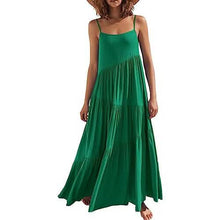 Load image into Gallery viewer, Women's Summer Casual Loose Sleeveless Spaghetti Strap Asymmetric Tiered Beach Maxi Long Dress
