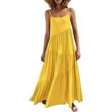 Load image into Gallery viewer, Women's Summer Casual Loose Sleeveless Spaghetti Strap Asymmetric Tiered Beach Maxi Long Dress
