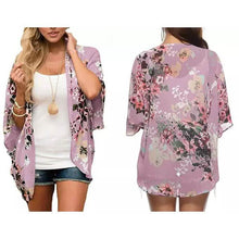 Load image into Gallery viewer, Women's Summer Kimono Cardigan Cover Up in Leopard and Floral
