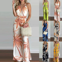 Load image into Gallery viewer, Women's Summer New Digital Printing Colorful Slit Jumpsuit
