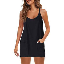 Load image into Gallery viewer, Womens Summer Sleeveless Mini Dress V Neck Spaghetti Strap with Pockets
