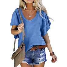 Load image into Gallery viewer, Women's T-Shirt Solid V-Neck Basic Casual Top

